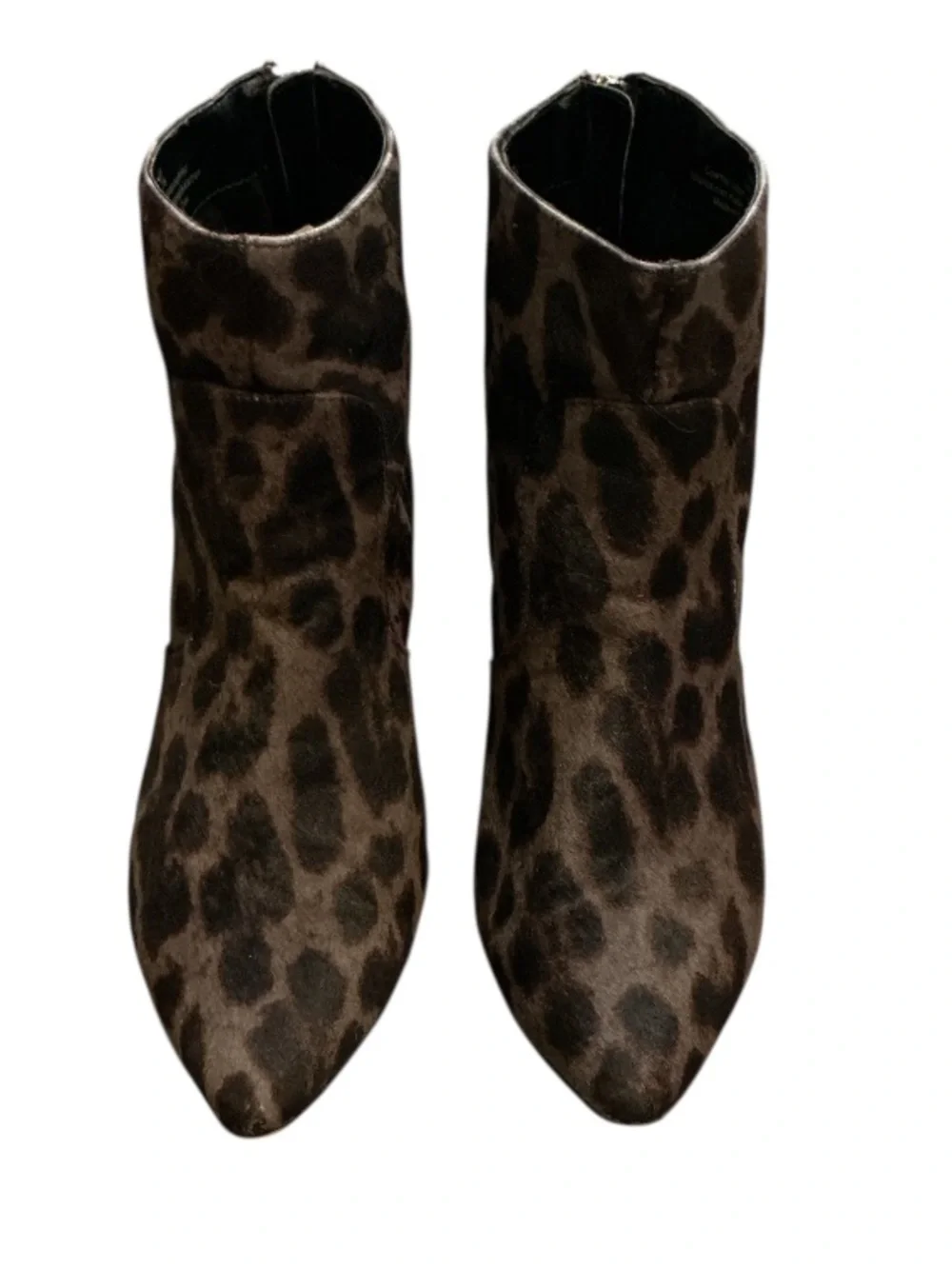 Authentic Karl Lagerfeld designer Leopard animal print leather ankle boots sz 8